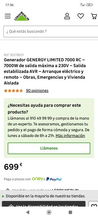 Generador de gasolina