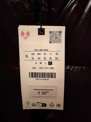 Abrigo acolchado Zara negro