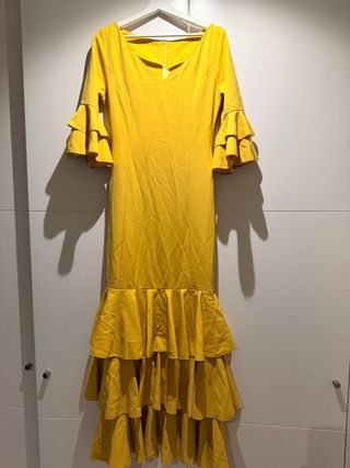 Vestito flamenco giallo con volants