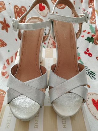 Tacones Plataforma Plateados