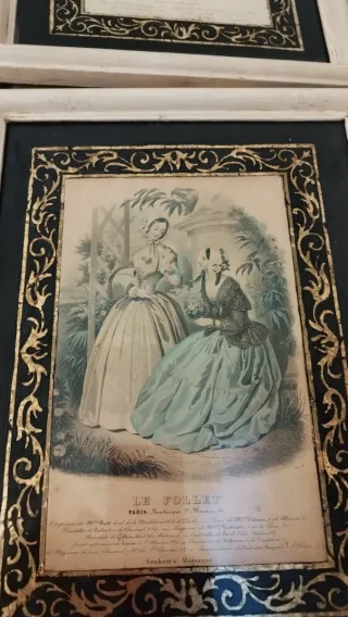 Collezione di litografie di moda antica