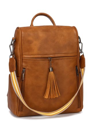 Mochila Mujer Cuero PU Marrón Casual