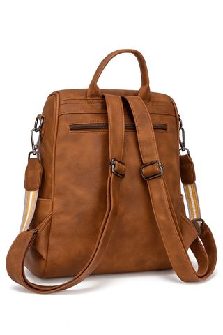 Mochila Mujer Cuero PU Marrón Casual