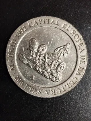 Moneda 200 Pesetas Madrid Capital Europea Cultura