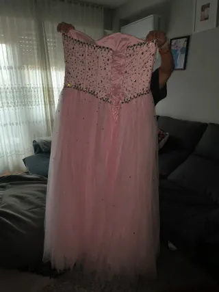 Vestido de 15 años rosa con pedrería