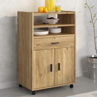 Mueble auxiliar madera con ruedas