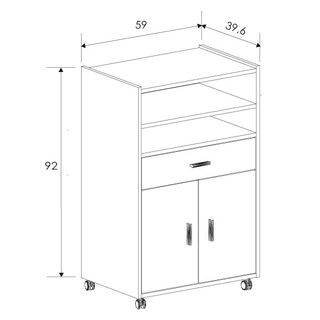 Mueble auxiliar madera con ruedas