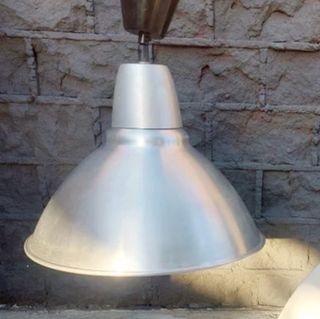 Lámpara Techo Industrial Metal Plata