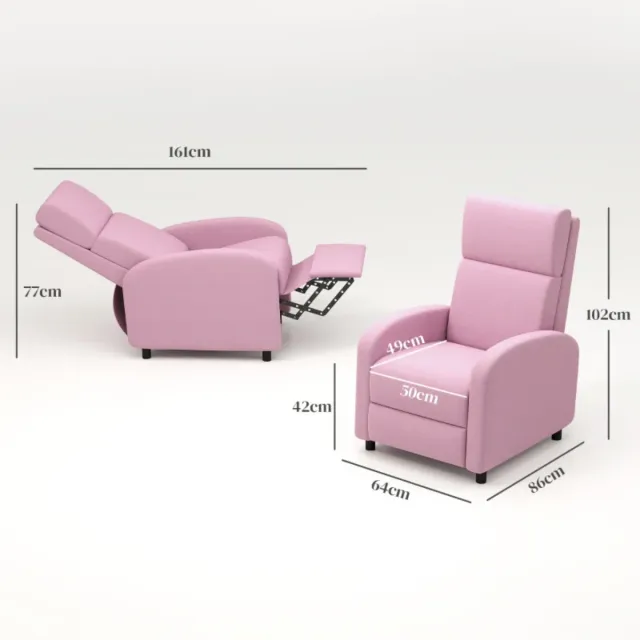 Sillón Relax Reclinable HOMCOM Rosa