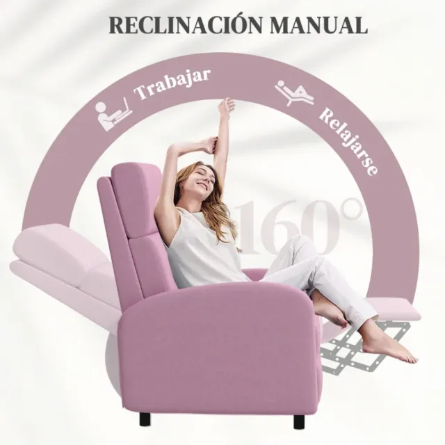 Sillón Relax Reclinable HOMCOM Rosa