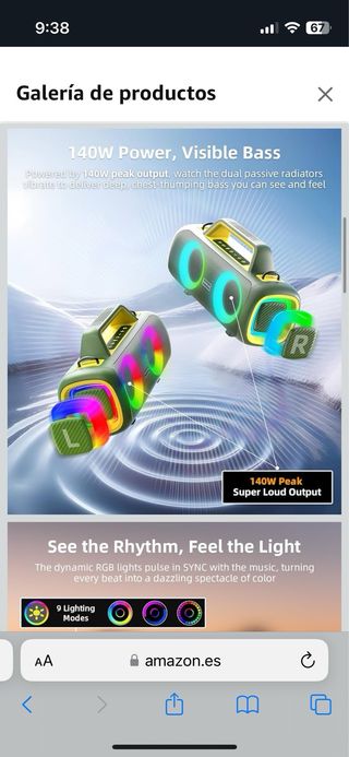 Altavoz Bluetooth VUCCAX 140W RGB •NUEVO•