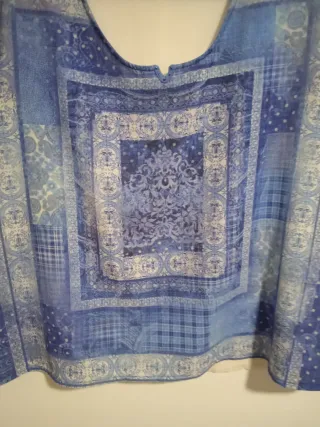 Blusa Punto Roma Talla 44 Azul