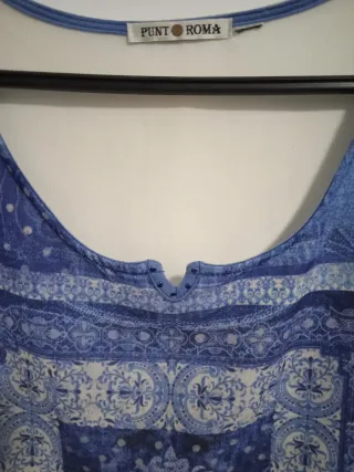 Blusa Punto Roma Talla 44 Azul