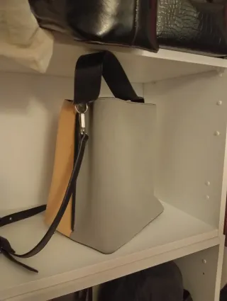 Bolso Zara Bicolor Azul y Mostaza