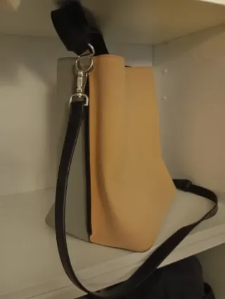 Bolso Zara Bicolor Azul y Mostaza