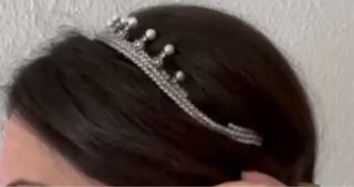 Tiara/Tocado Novia Plata y Perlas