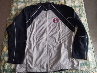 Chaqueta Cortavientos Nike Vintage Negra y Gris