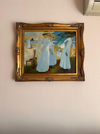 Cuadro decorativo dorado y azul