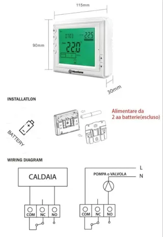 Cronotermostato Digitale Hualans Programmabile LCD