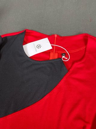 Vestido Tubo Bicolor Rojo y Negro Talla M