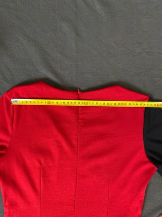 Vestido Tubo Bicolor Rojo y Negro Talla M
