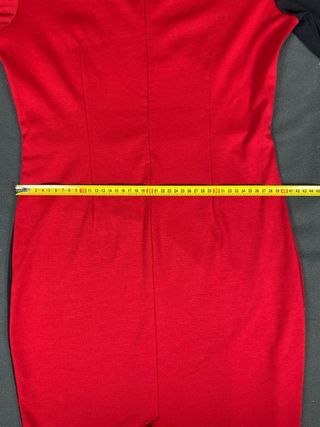 Vestido Tubo Bicolor Rojo y Negro Talla M