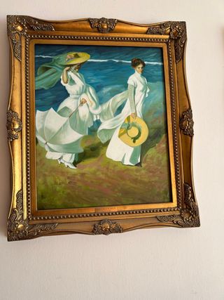 Cuadro decorativo con marco dorado