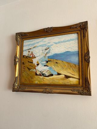 Cuadro decorativo marco dorado