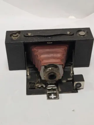 Antigua Cámara Kodak 1910 Fuelle Rojo