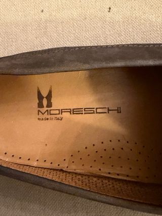 Mocasines Moreschi grises perforados