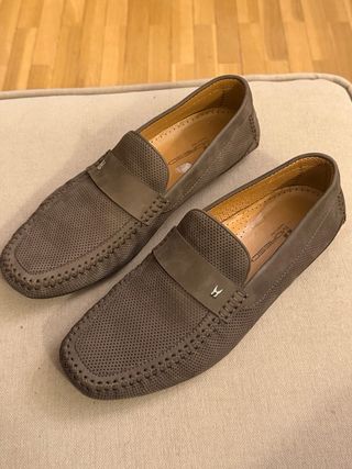 Mocasines Moreschi grises perforados