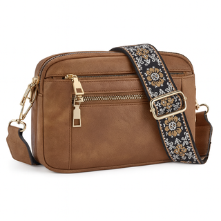 Bolso bandolera marrón mujer