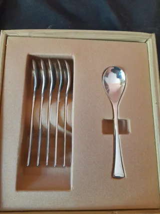 6 cucchiaini gelato in metallo