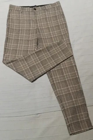 Pantalón hombre cuadros - Bershka