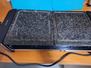 Parrilla eléctrica de piedra con raclette fondue