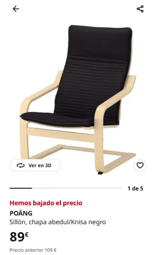 Sillón Poäng Ikea Gris