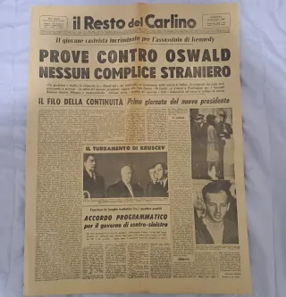 Giornale Storico Il Resto del carlino del 1963