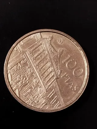 Moneda 100 Pesetas Biblioteca Nacional