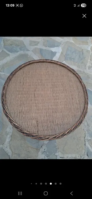 Mesa Redonda 60 Bambú y Ratán Semiantigua