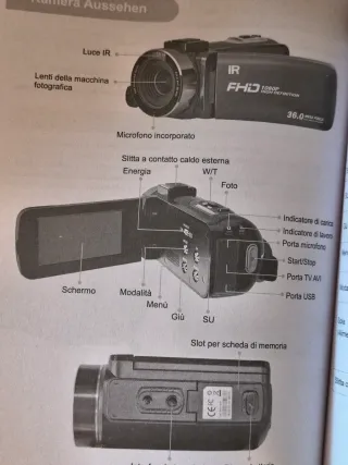 Videocamera Digitale Full HD 1080P - 36MP, Nuova
