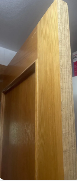 Puerta madera roble con cristal