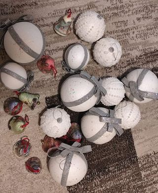 Palline Decorazioni Natalizie Bianche Argento