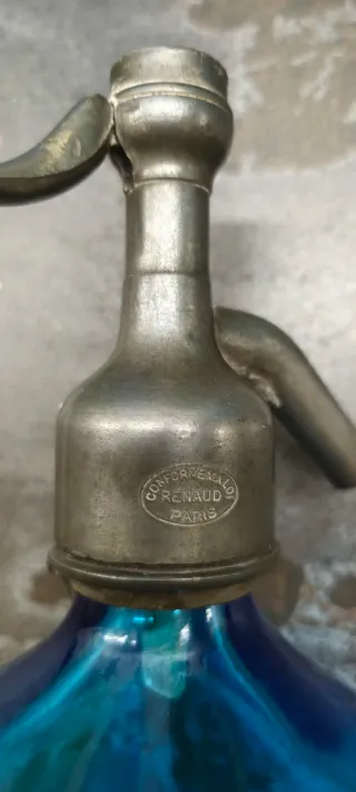 Sifón antiguo francés Versalles azul