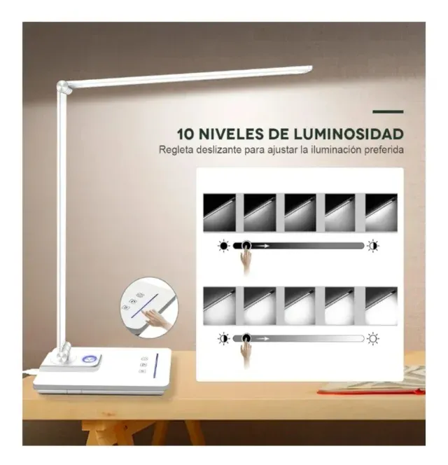 Lámpara Escritorio LED Blanca Ajustable