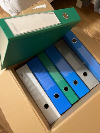 Carpetas Archivador Verdes y Azules