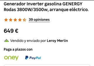 Generador Inverter Gasolina 3800w