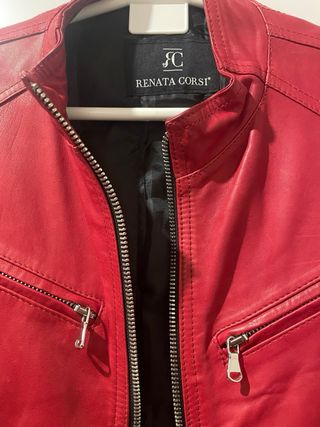 Cazadora de piel roja Renata Corsi