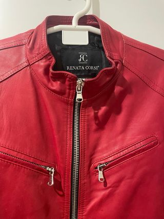 Cazadora de piel roja Renata Corsi