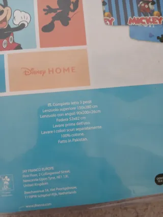 Completo letto Mickey Mouse 3 pezzi
