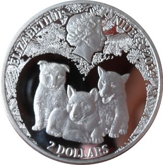 Moneta 2 Dollari 2014 Regina Elisabetta II di Niue